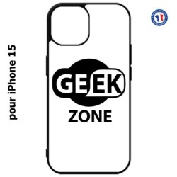Coque pour iPhone 15 - Logo Geek Zone noir & blanc