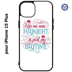 Coque pour iPhone 15 Plus - Kiss me now Midnight is past my Bedtime amour embrasse-moi