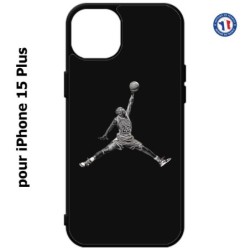 Coque pour iPhone 15 Plus - Michael Jordan 23 shoot Chicago Bulls Basket