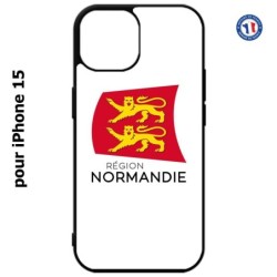 Coque pour iPhone 15 - Logo Normandie - Écusson Normandie - 2 léopards