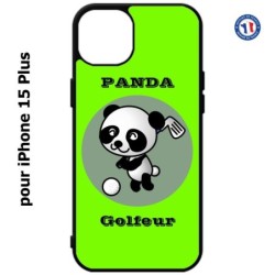 Coque pour iPhone 15 Plus - Panda golfeur - sport golf - panda mignon