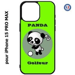 Coque pour iPhone 15 Pro Max - Panda golfeur - sport golf - panda mignon