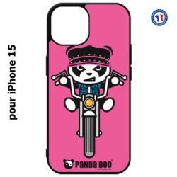 Coque pour iPhone 15 - PANDA BOO© Moto Biker - coque humour