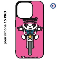 Coque pour iPhone 15 Pro - PANDA BOO© Moto Biker - coque humour