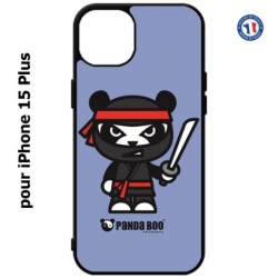 Coque pour iPhone 15 Plus - PANDA BOO© Ninja Boo noir - coque humour