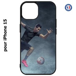 Coque pour iPhone 15 - Cristiano Ronaldo club foot Turin Football course ballon