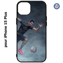 Coque pour iPhone 15 Plus - Cristiano Ronaldo club foot Turin Football course ballon