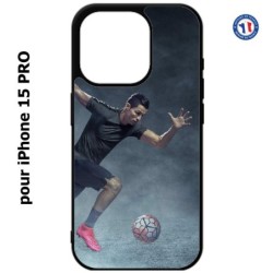 Coque pour iPhone 15 Pro - Cristiano Ronaldo club foot Turin Football course ballon