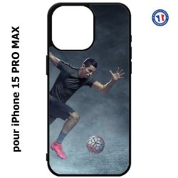 Coque pour iPhone 15 Pro Max - Cristiano Ronaldo club foot Turin Football course ballon