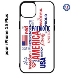 Coque pour iPhone 15 Plus - USA lovers - drapeau USA - patriot