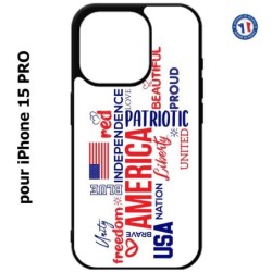 Coque pour iPhone 15 Pro - USA lovers - drapeau USA - patriot