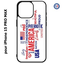 Coque pour iPhone 15 Pro Max - USA lovers - drapeau USA - patriot