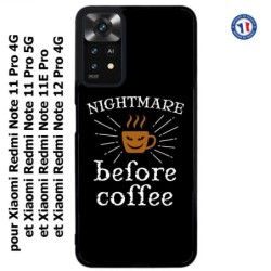 Coque pour Xiaomi Redmi Note 12 PRO 4G - Nightmare before Coffee - coque café