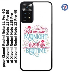Coque pour Xiaomi Redmi Note 11 PRO 4G et 5G Kiss me now Midnight is past my Bedtime amour embrasse-moi