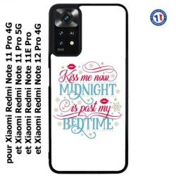 Coque pour Xiaomi Redmi Note 12 PRO 4G - Kiss me now Midnight is past my Bedtime amour embrasse-moi