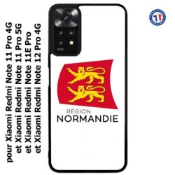 Coque pour Xiaomi Redmi Note 11 PRO 4G et 5G Logo Normandie - Écusson Normandie - 2 léopards