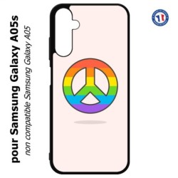Coque pour Samsung Galaxy A05s - Peace and Love LGBT - couleur arc en ciel