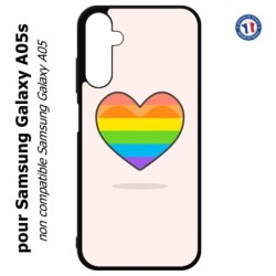 Coque pour Samsung Galaxy A05s - Rainbow hearth LGBT - couleur arc en ciel Coeur LGBT