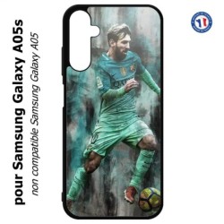 Coque pour Samsung Galaxy A05s - Lionel Messi FC Barcelone Foot vert-rouge-jaune