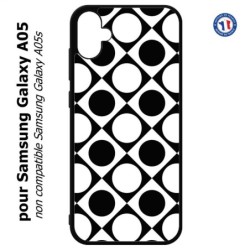 Coque pour Samsung Galaxy A05 - motif géométrique pattern noir et blanc - ronds et carrés