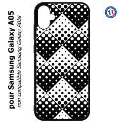 Coque pour Samsung Galaxy A05 - motif géométrique pattern noir et blanc - ronds carrés noirs blancs