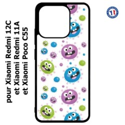 Coque pour Xiaomi Redmi 12C / Poco C55 - fond virus bactéries coloré