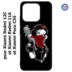 Coque pour Xiaomi Redmi 12C / Poco C55 - Blanche foulard Rouge Gourdin Dessin animé