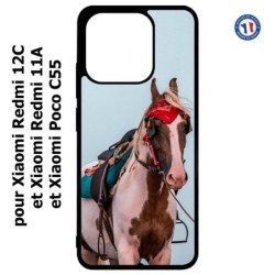 Coque pour Xiaomi Redmi 12C / Poco C55 - Coque cheval robe pie - bride cheval
