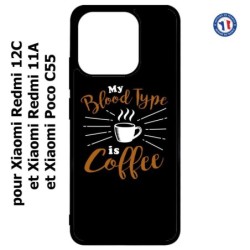 Coque pour Xiaomi Redmi 12C / Poco C55 - My Blood Type is Coffee - coque café