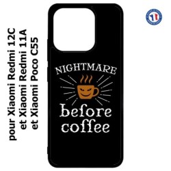 Coque pour Xiaomi Redmi 12C / Poco C55 - Nightmare before Coffee - coque café