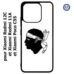 Coque pour Xiaomi Redmi 12C / Poco C55 - Drapeau Corse Emblème - Écusson Corse Tête de Maure