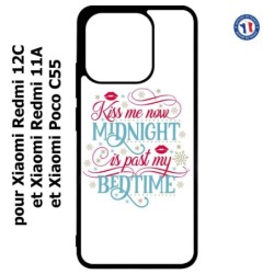 Coque pour Xiaomi Redmi 12C / Poco C55 - Kiss me now Midnight is past my Bedtime amour embrasse-moi