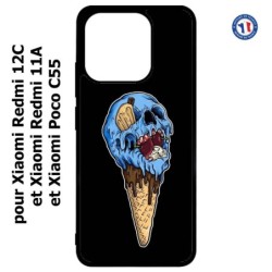 Coque pour Xiaomi Redmi 12C / Poco C55 - Ice Skull - Crâne Glace - Cône Crâne - skull art
