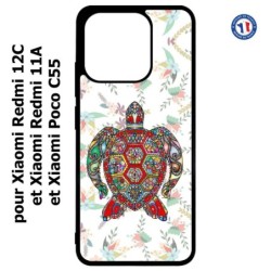 Coque pour Xiaomi Redmi 12C / Poco C55 - Tortue art floral