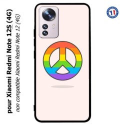 Coque pour Xiaomi Redmi Note 12S (4G) - Peace and Love LGBT - couleur arc en ciel
