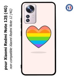 Coque pour Xiaomi Redmi Note 12S (4G) - Rainbow hearth LGBT - couleur arc en ciel Coeur LGBT