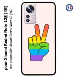 Coque pour Xiaomi Redmi Note 12S (4G) - Rainbow Peace LGBT - couleur arc en ciel Main Victoire Paix LGBT