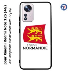 Coque pour Xiaomi Redmi Note 12S (4G) - Logo Normandie - Écusson Normandie - 2 léopards