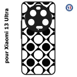 Coque pour Xiaomi 13 Ultra - motif géométrique pattern noir et blanc - ronds et carrés