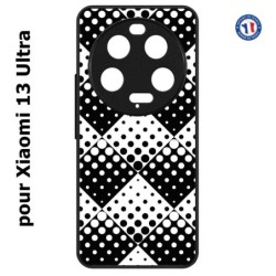 Coque pour Xiaomi 13 Ultra - motif géométrique pattern noir et blanc - ronds carrés noirs blancs
