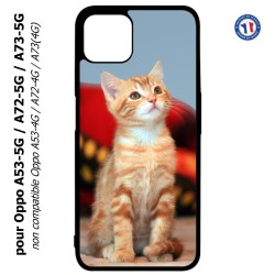 Coque pour Oppo A53-5G / A72-5G / A73-5G - Adorable chat - chat robe cannelle