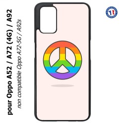 Coque pour Oppo A52 / A72(4G) / A92 - Peace and Love LGBT - couleur arc en ciel
