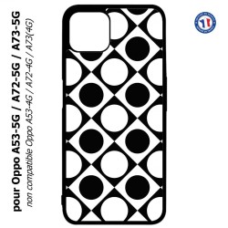 Coque pour Oppo A53-5G / A72-5G / A73-5G - motif géométrique pattern noir et blanc - ronds et carrés