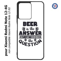 Coque pour Xiaomi Redmi Note 12-4G - Beer is the answer Humour Bière