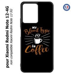 Coque pour Xiaomi Redmi Note 12-4G - My Blood Type is Coffee - coque café