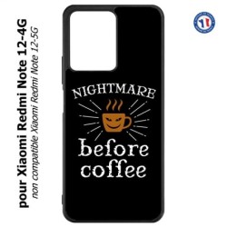 Coque pour Xiaomi Redmi Note 12-4G - Nightmare before Coffee - coque café