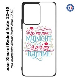 Coque pour Xiaomi Redmi Note 12-4G - Kiss me now Midnight is past my Bedtime amour embrasse-moi