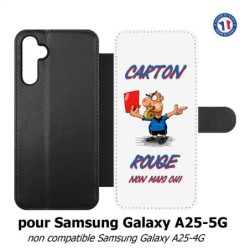Etui cuir pour Samsung A25 5G - Arbitre Carton Rouge