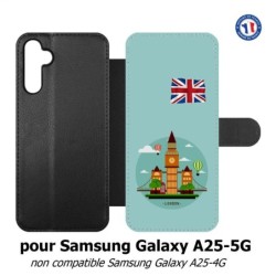 Etui cuir pour Samsung A25 5G - Monuments Londres - Big Ben