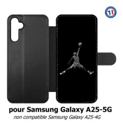Etui cuir pour Samsung A25 5G - Michael Jordan 23 shoot Chicago Bulls Basket